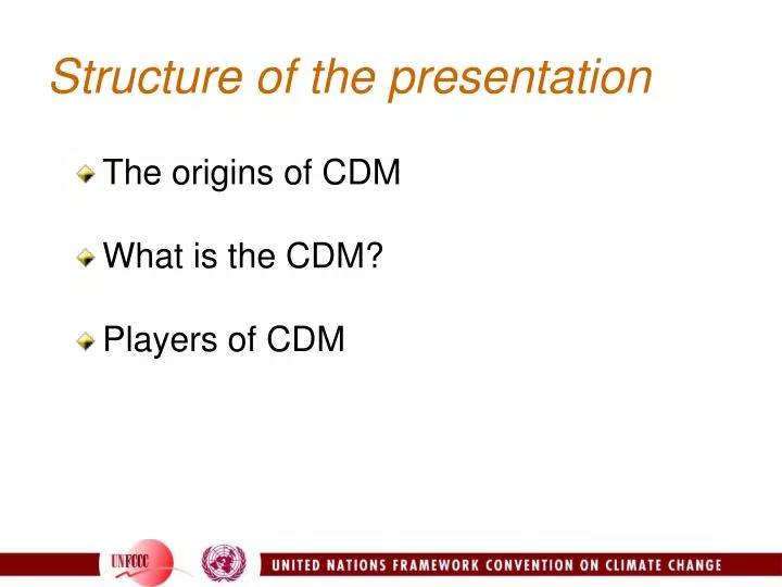 structure of the presentation