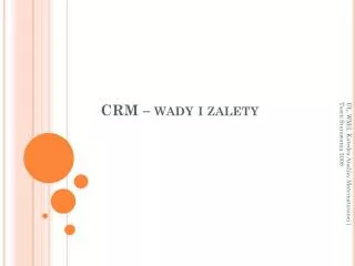 crm wady i zalety