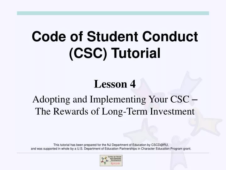 code of student conduct csc tutorial