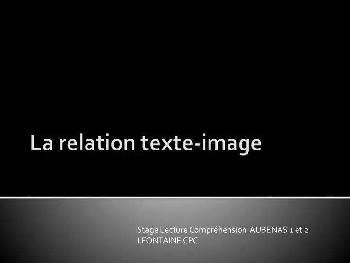 la relation texte image