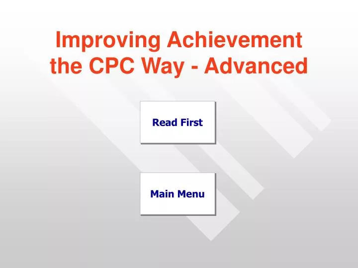improving achievement the cpc way advanced