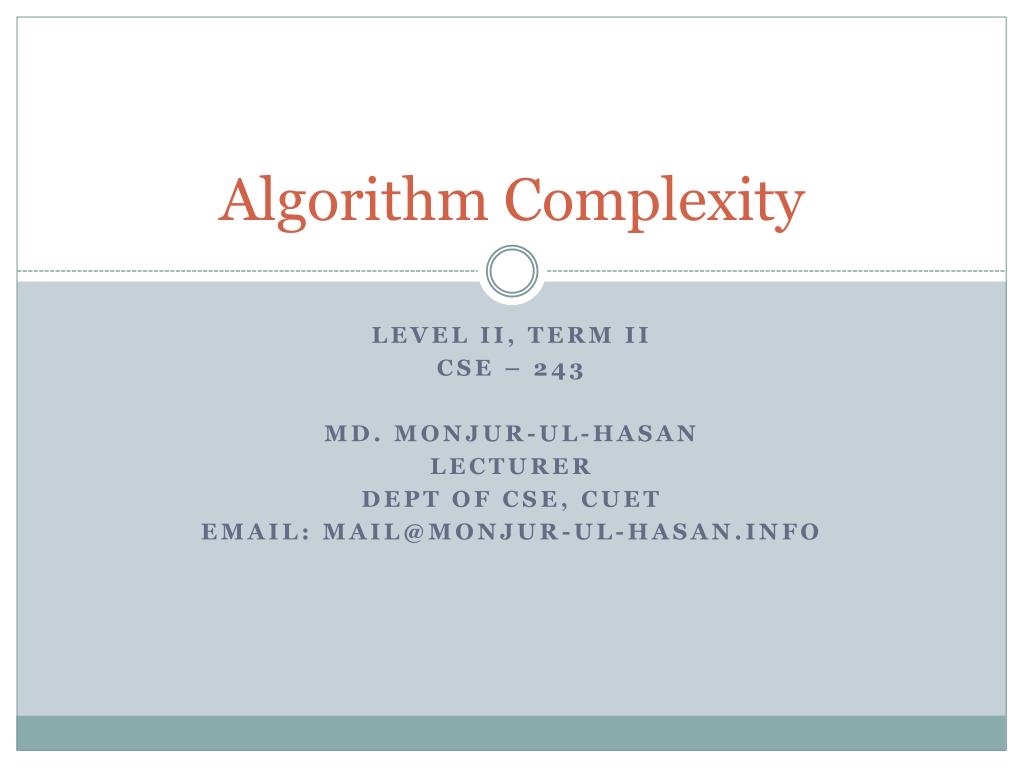 PPT - Algorithm Complexity PowerPoint Presentation, free download - ID ...