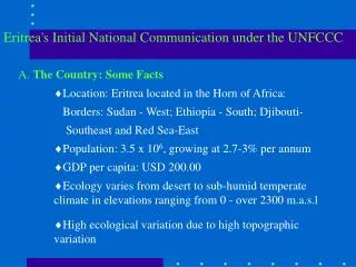 Eritrea's Initial National Communication under the UNFCCC