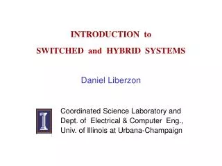 INTRODUCTION to SWITCHED and HYBRID SYSTEMS