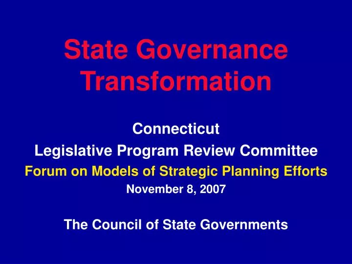 state governance transformation