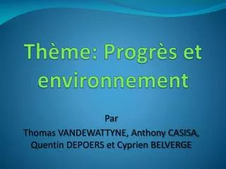 th me progr s et environnement