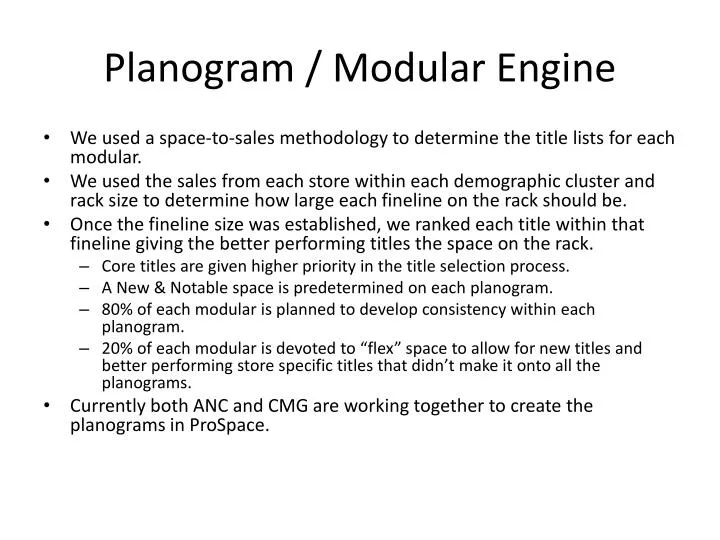 planogram modular engine