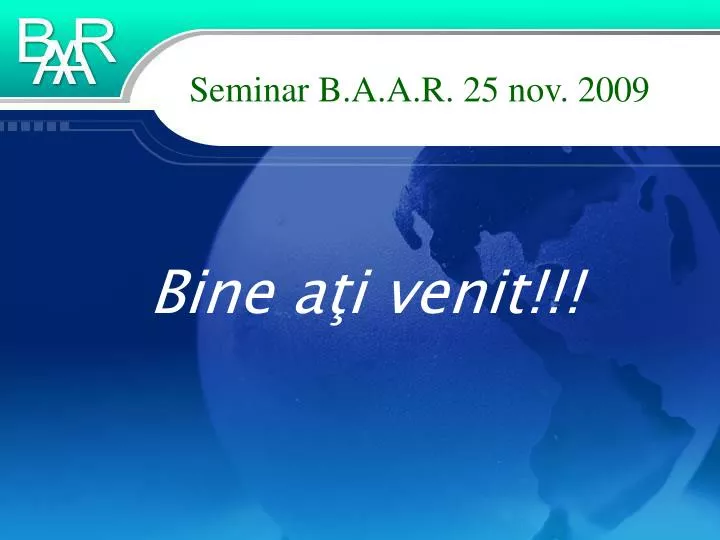 seminar b a a r 25 nov 2009