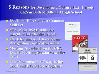 5 Reasons for Developing a Culture that Targets CRS in Both Middle and High School
