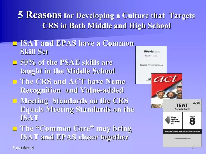 5 reasons for developing a culture that targets crs in both middle and high school