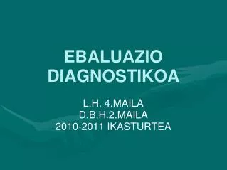 ebaluazio diagnostikoa