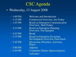 CSC Agenda