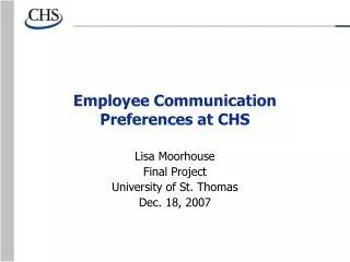 Employee Communication Preferences at CHS