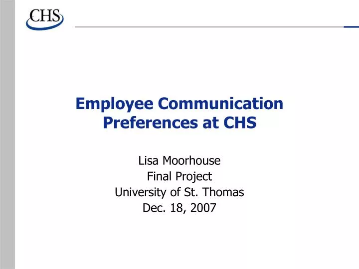 employee communication preferences at chs