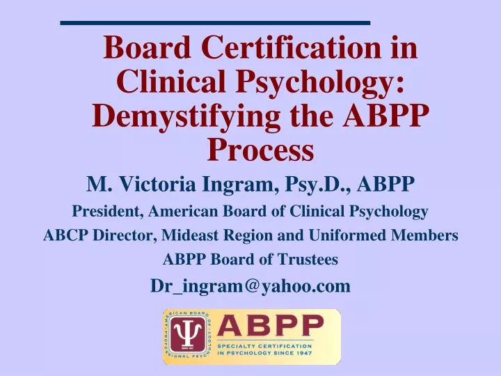 board certification in clinical psychology demystifying the abpp process