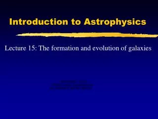 Introduction to Astrophysics