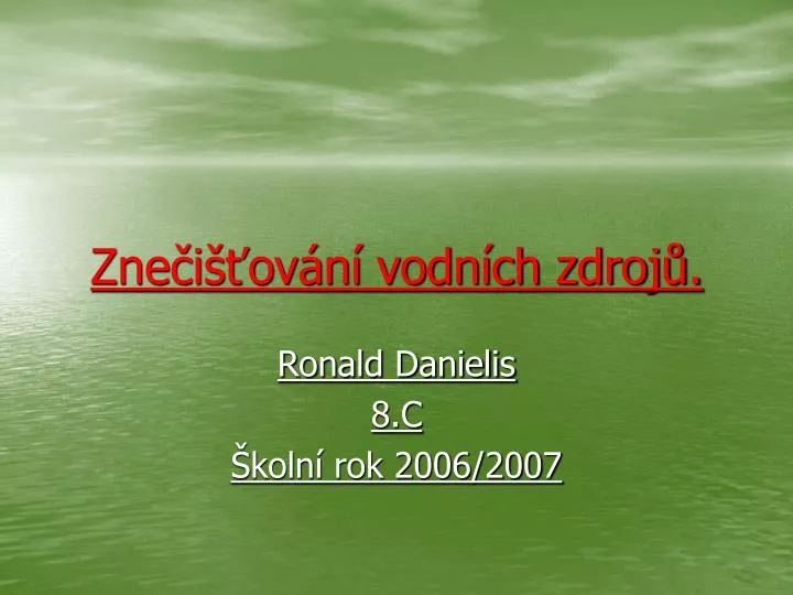 zne i ov n vodn ch zdroj