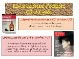 revue de presse d octobre cdi du lyc e