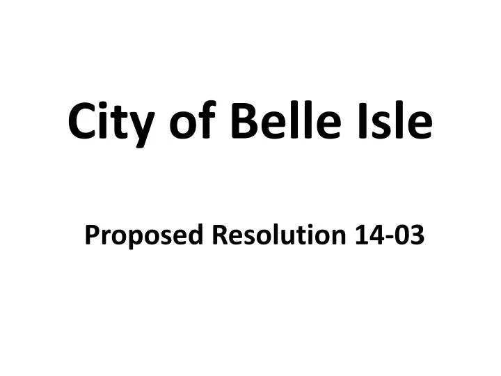city of belle isle
