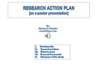 RESEARCH ACTION PLAN [an e-poster presentation]