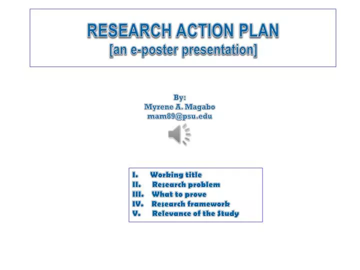 research action plan an e poster presentation