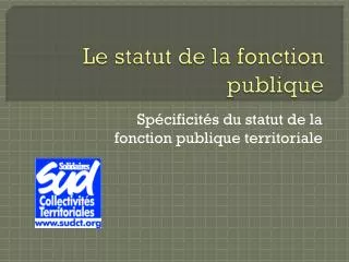 le statut de la fonction publique