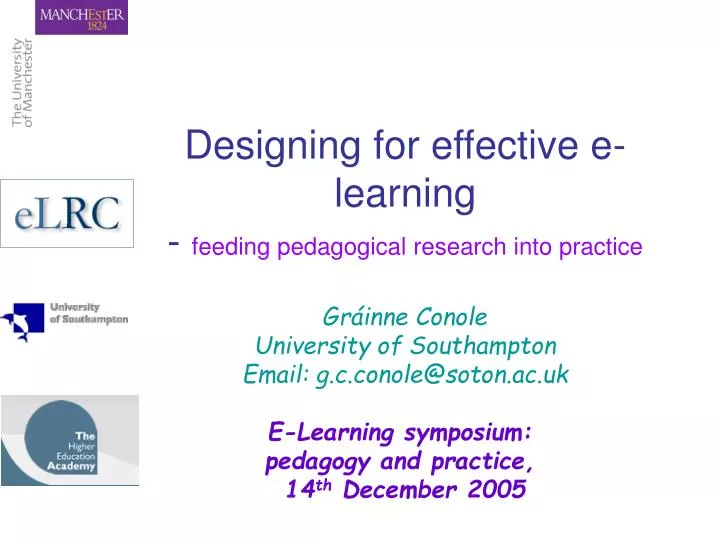designing for effective e learning feeding pedagogical research into practice