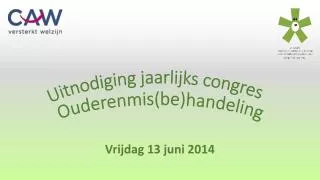 uitnodiging jaarlijks congres ouderenmis be handeling