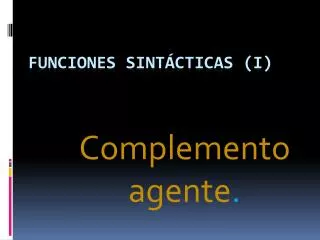 complemento agente
