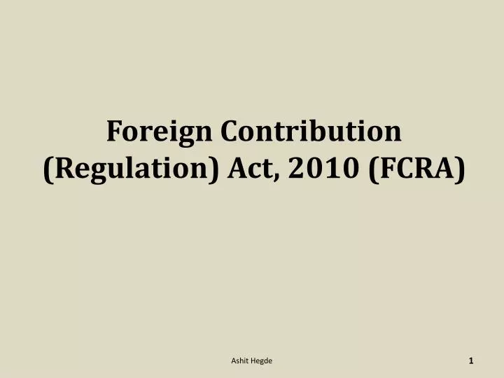 foreign contribution regulation act 2010 fcra