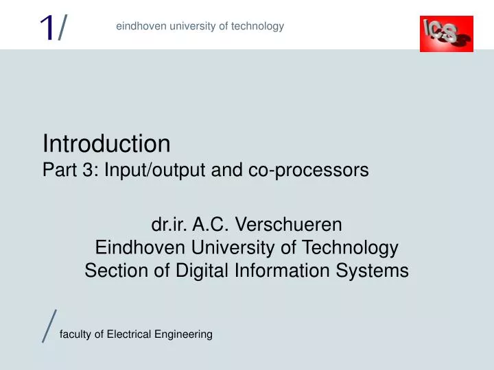 introduction part 3 input output and co processors