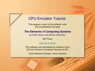 CPU Emulator Tutorial