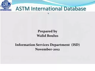 ASTM International Database `