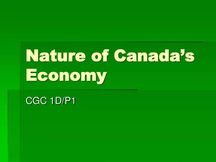 nature of canada s economy