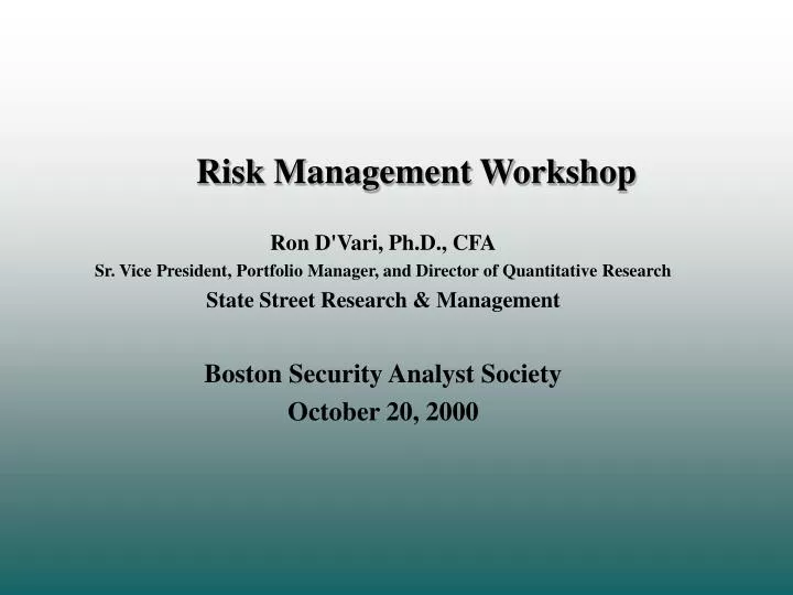 risk management workshop