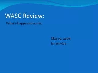 WASC Review: