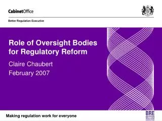 Role of Oversight Bodies for Regulatory Reform