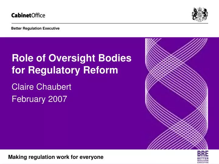 role of oversight bodies for regulatory reform