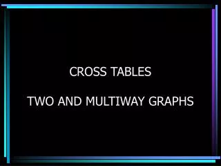 CROSS TABLES TWO AND MULTIWAY GRAPHS