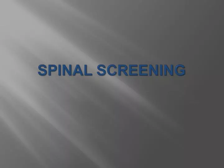spinal screening