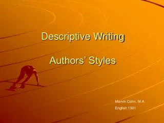 Descriptive Writing Authors’ Styles