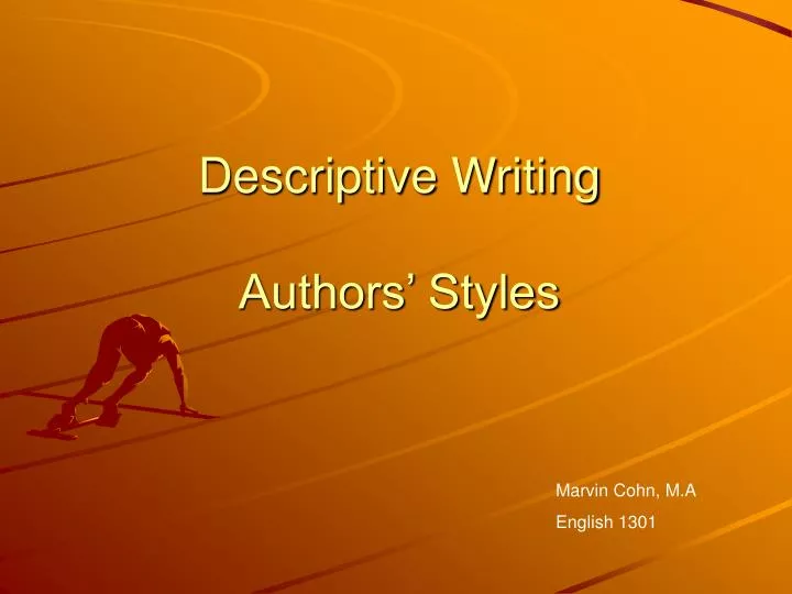 descriptive writing authors styles