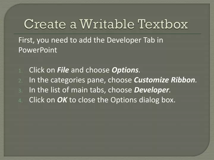 create a writable textbox