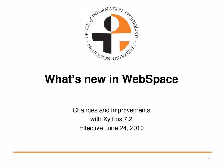 what s new in webspace