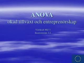 anova kad tillv xt och entrepren rskap