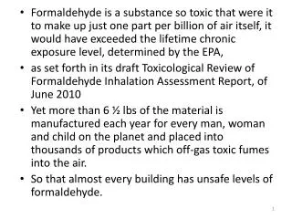 And remove formaldehyde. How?