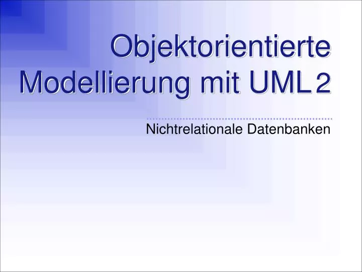 objektorientierte modellierung mit uml 2