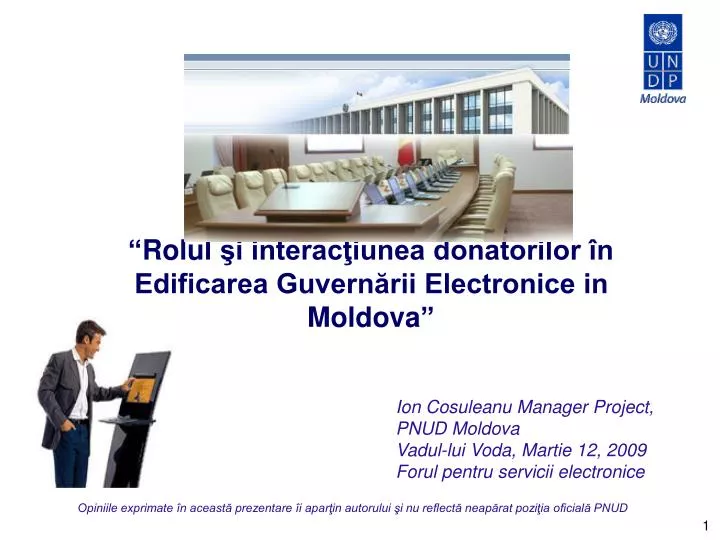 rolul i interac iunea donatorilor n edificarea guvern rii electronice in moldova
