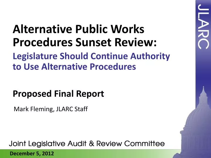 alternative public works procedures sunset review
