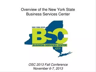 Overview of the New York State Business Services Center